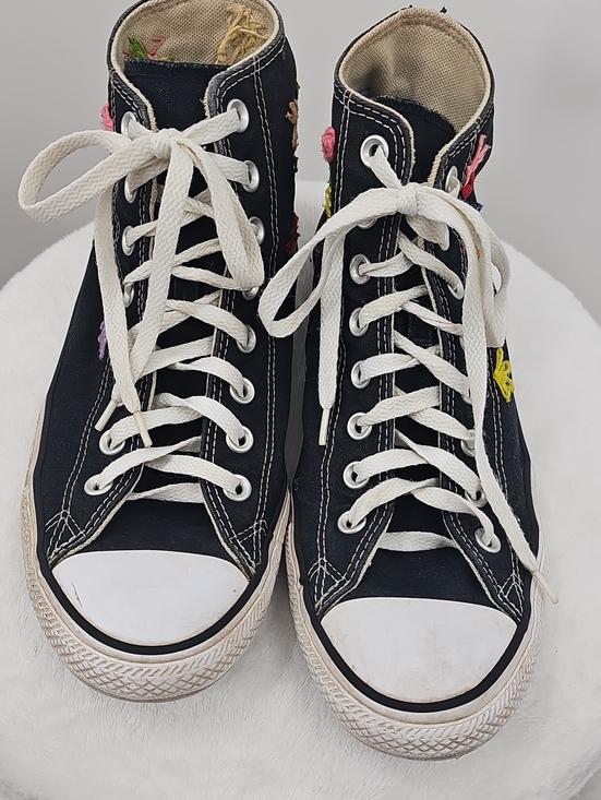Converse Shoes - Converse Women' Black High-Top Sneakers with Multicolor Flower Embroidery Size 9